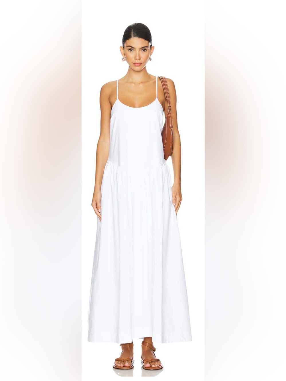 Tularosa White Strapless Maxi Dress with Spaghetti Straps